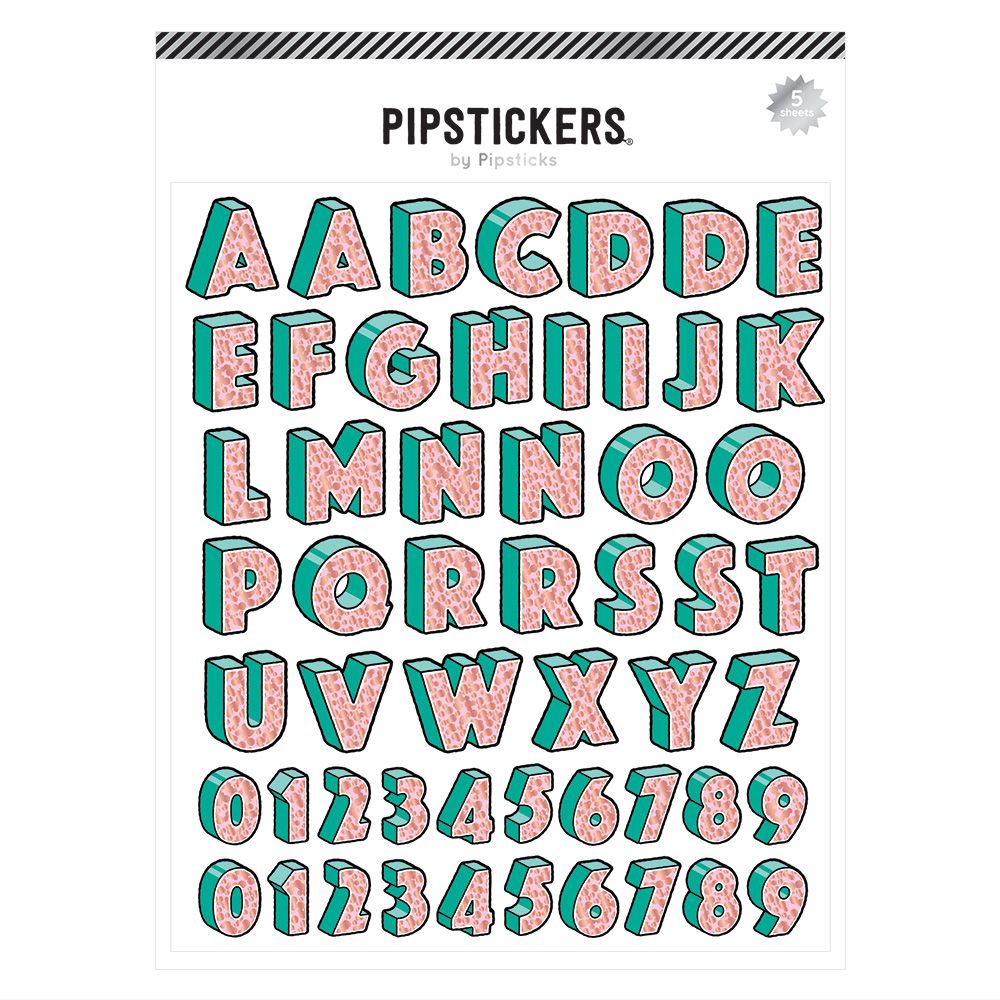 Large Dark Green Puffy Alphabet Stickers