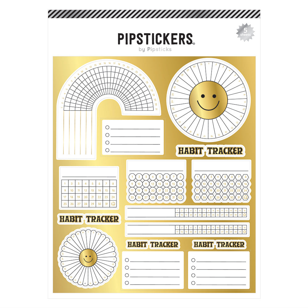 Journaling Book Tracker Full Page Sticker With Gold Foil