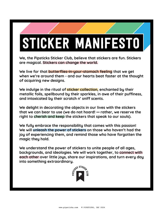 August 2024 Freebie > Sticker Manifesto