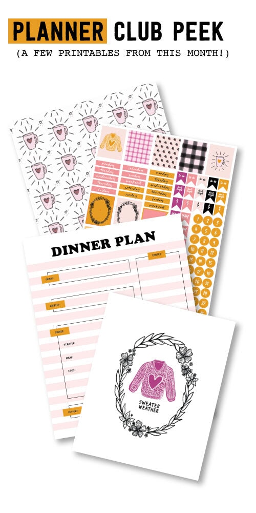 2017 OCTOBER PLANNER CLUB PRINTABLES!