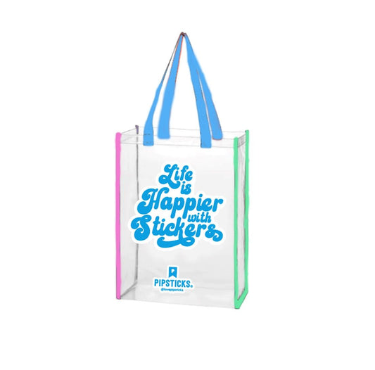 Life Is Happier With Stickers Tote Bag