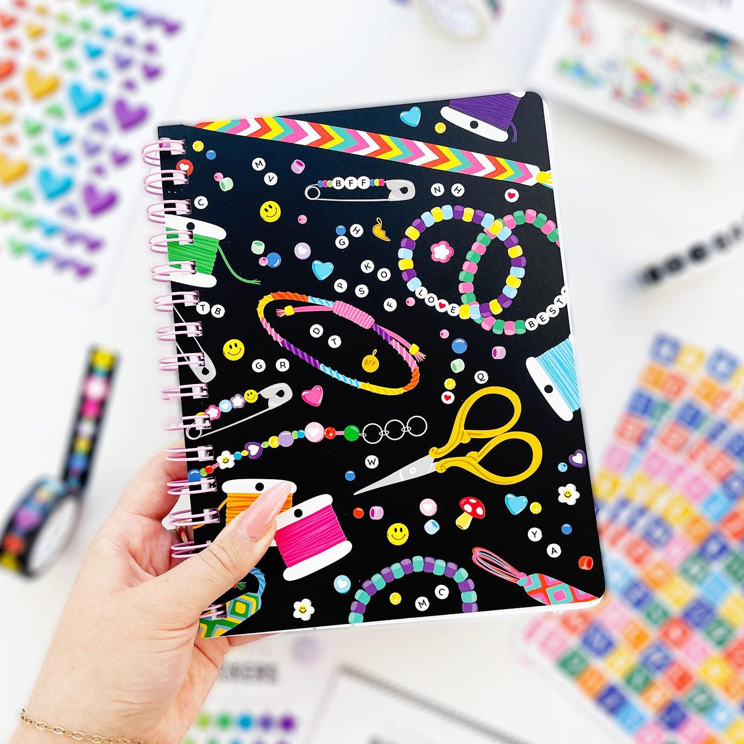 Bead Dazzled Spiral Notebook