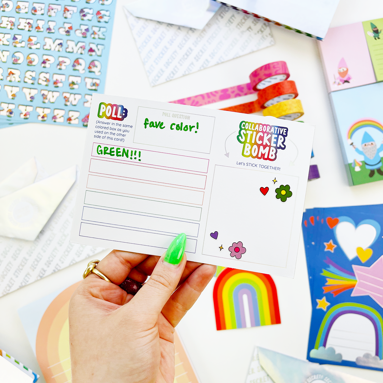 Rainbow Traveling Sticker Mail Pack (6ct)