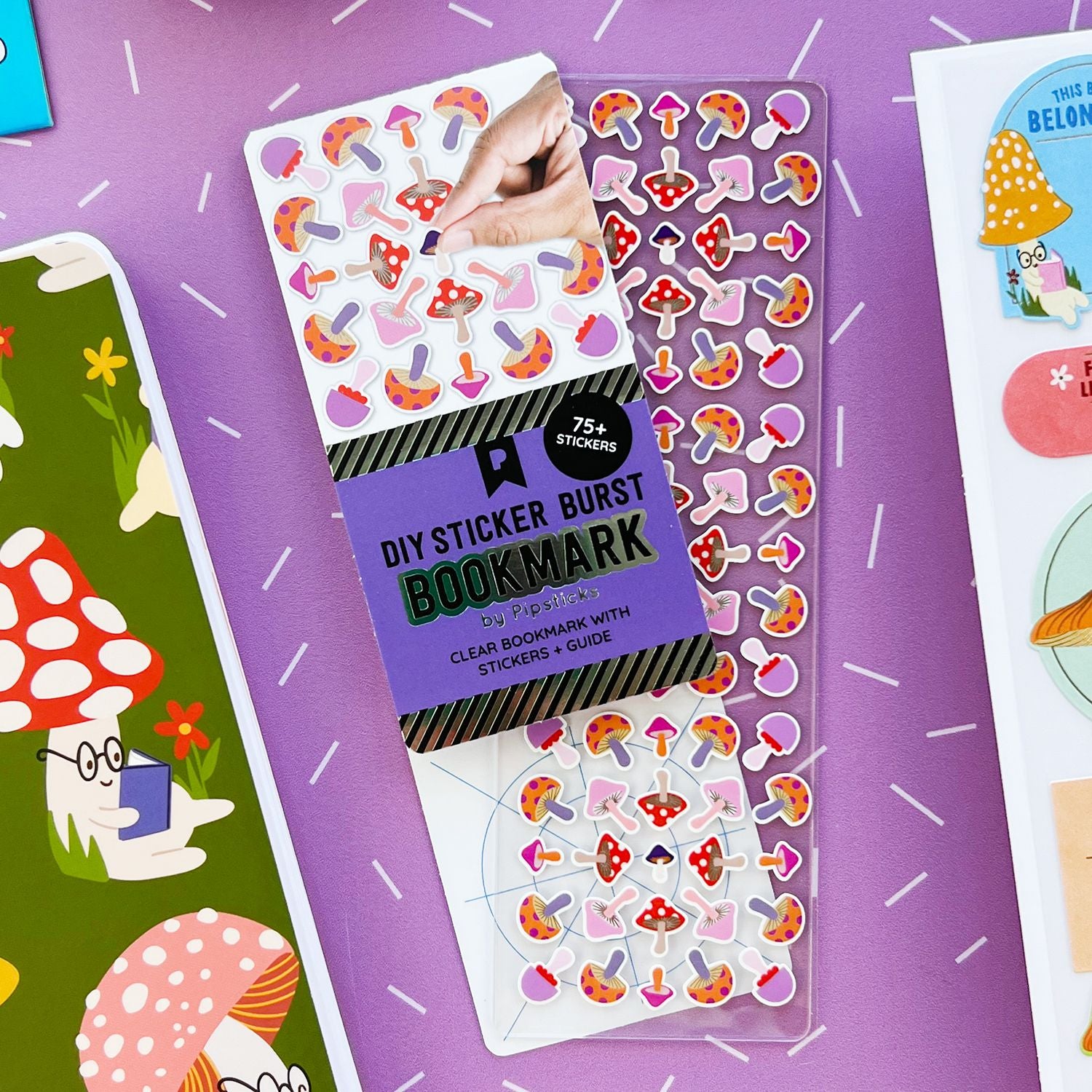 Merry Mushrooms DIY Sticker Burst Bookmark