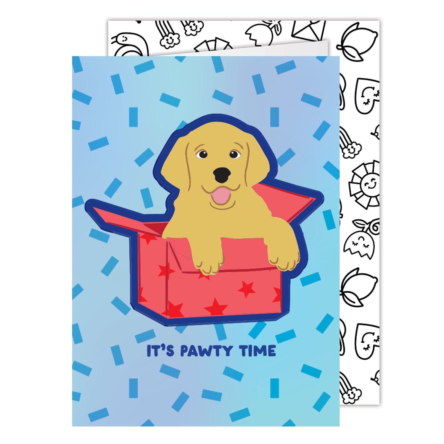 It's Pawty Time Big Puffy Greeting Card