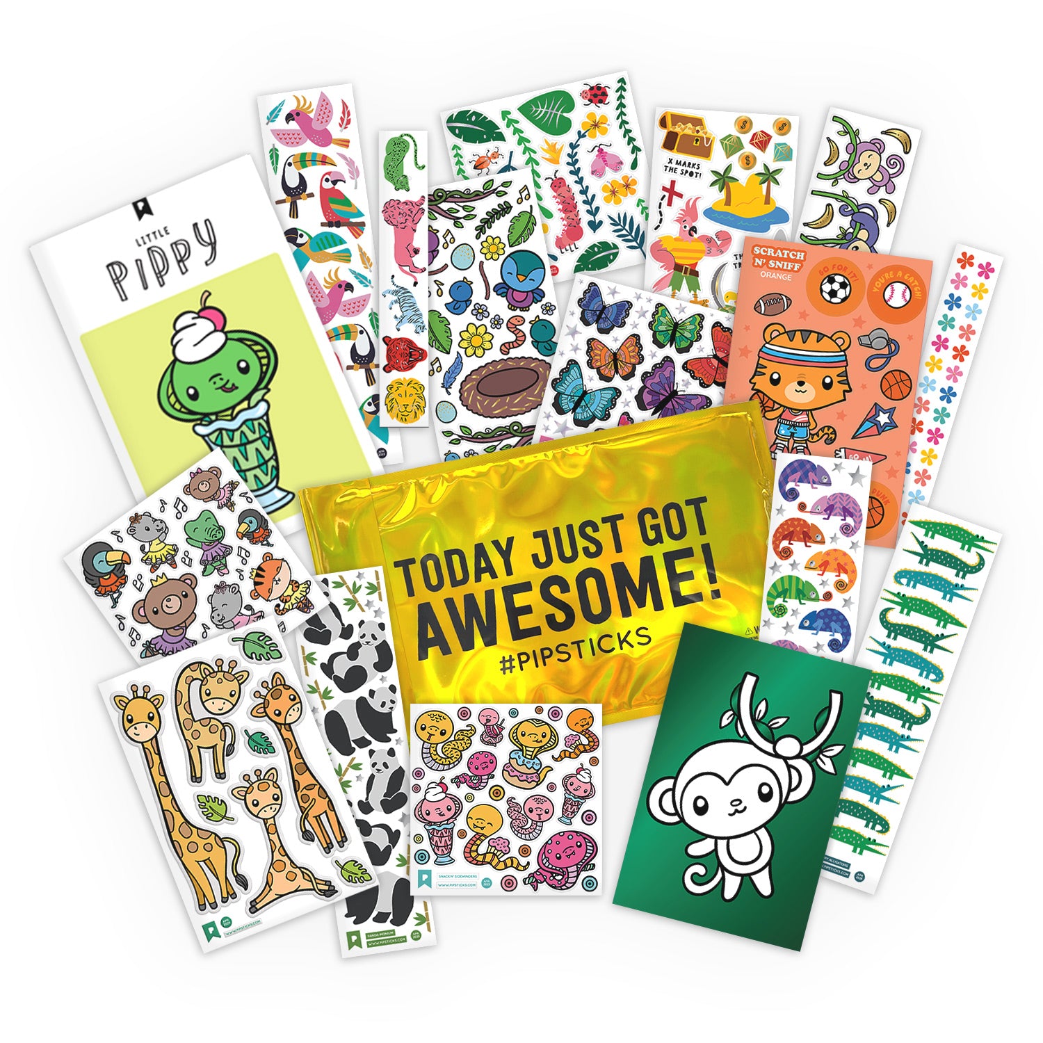I Heart You Kids Sticker Pack by Pipsticks | Fun & Whimsical Heart Themed  Sticker Designs for Kids | Large Pack with 15 Sheets of Stickers
