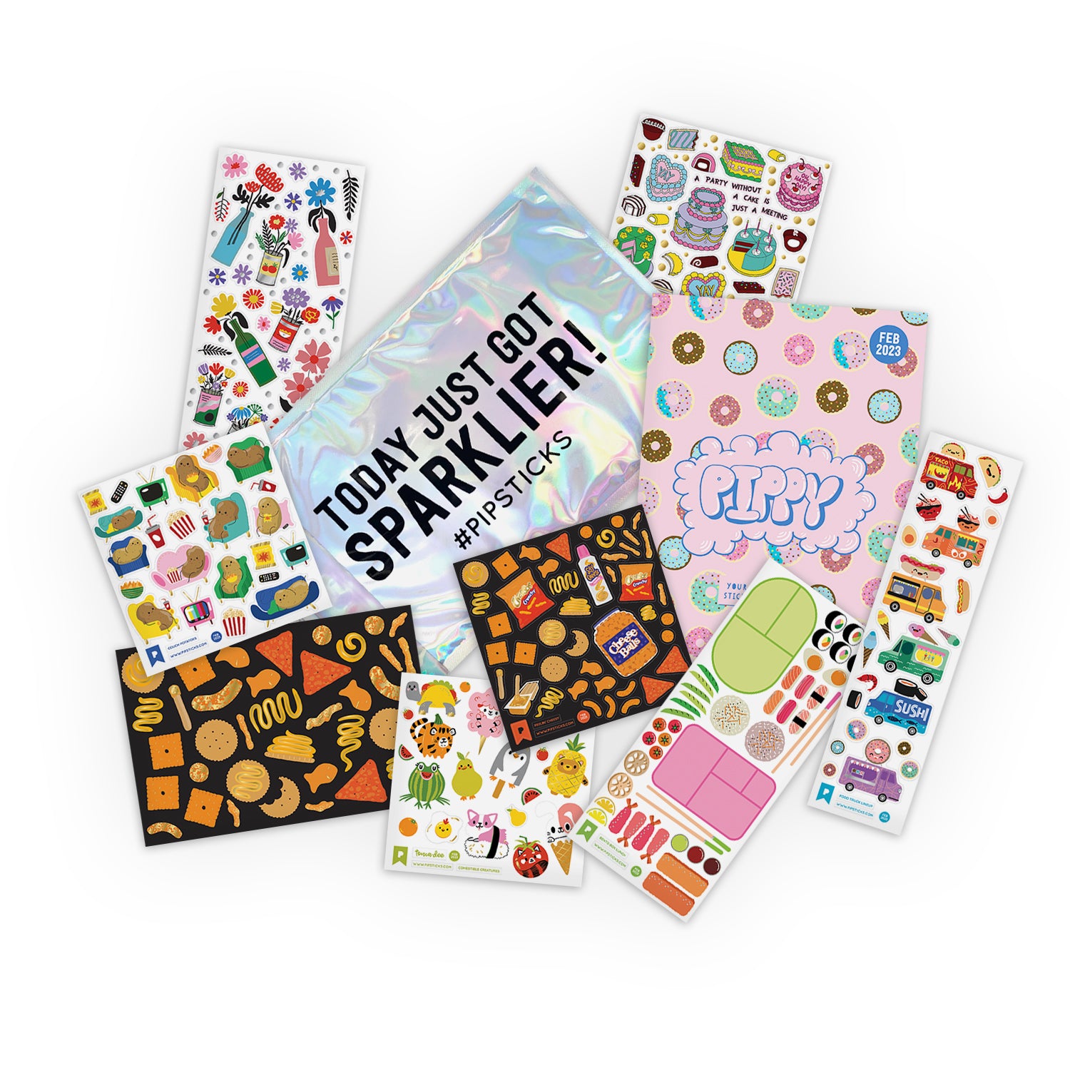 Stickers Ribambelles papier découpé - Pipsticks