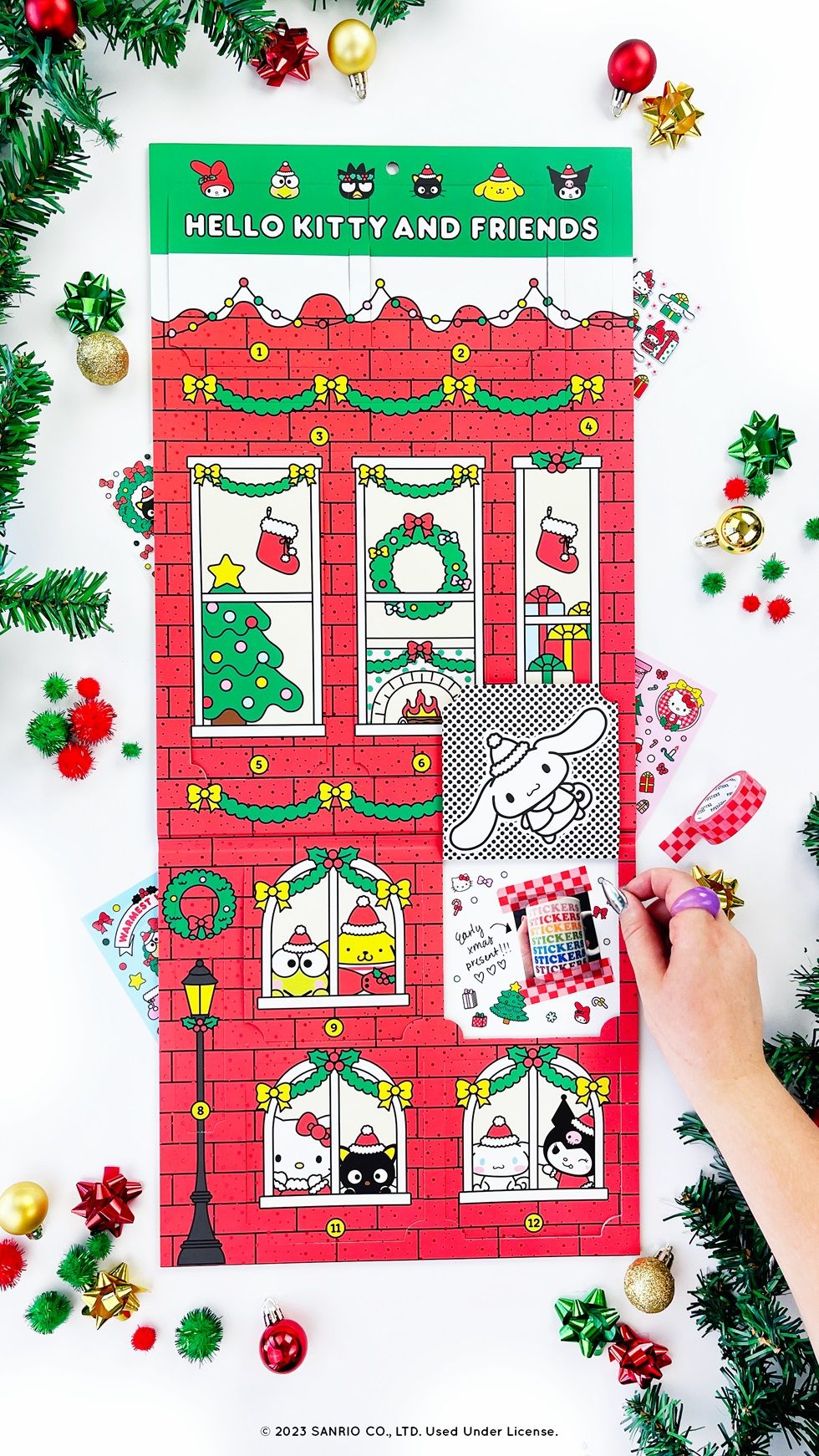 Hello Kitty Christmas Gift Single Sticker Sheet